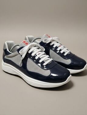 Prada Navy and White Men's Sneaker
